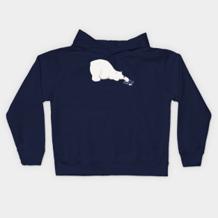 Polar Bear Goes Fishing Kids Hoodie